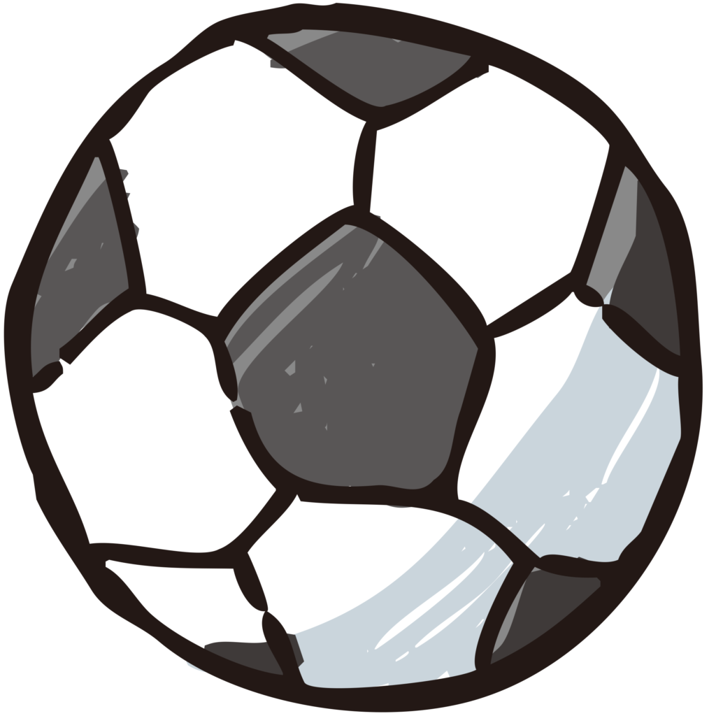 手書きのサッカーボールのイラス