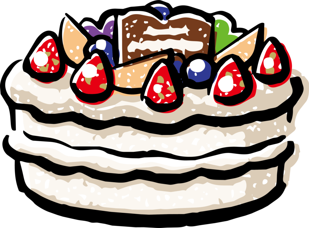 ホールケーキのイラストです。 