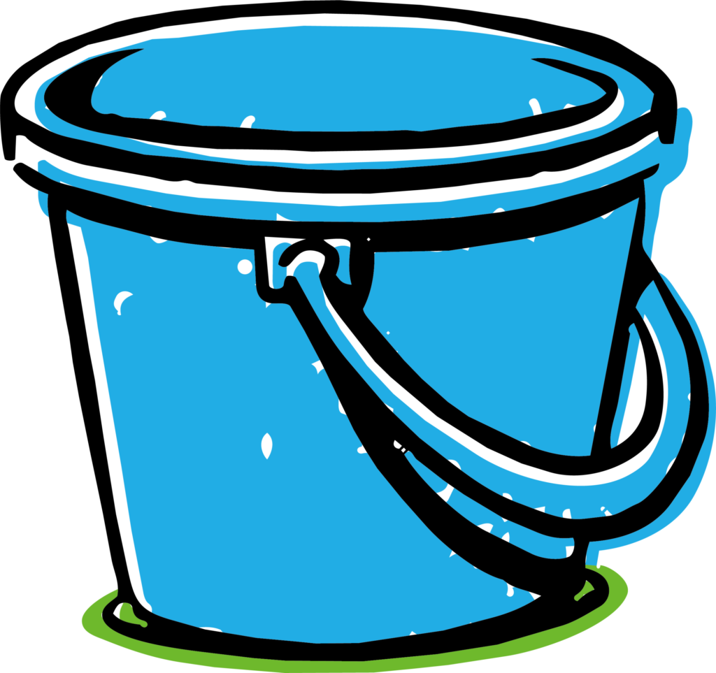 プラスチックのバケツのイラスト