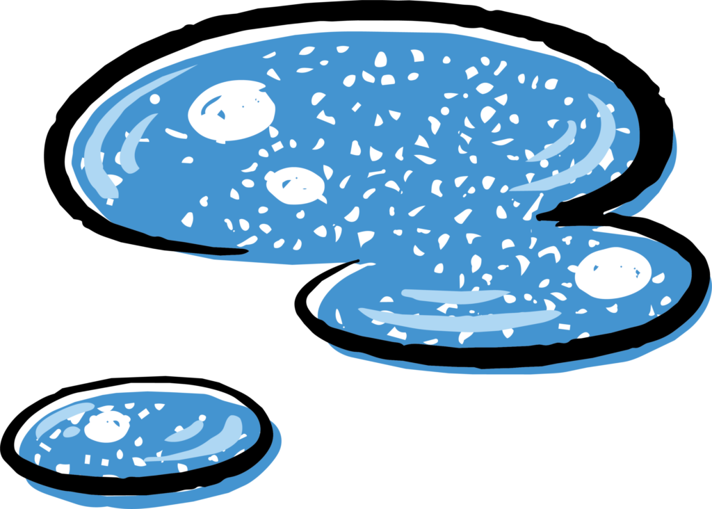 水たまりのイラストです。 子供