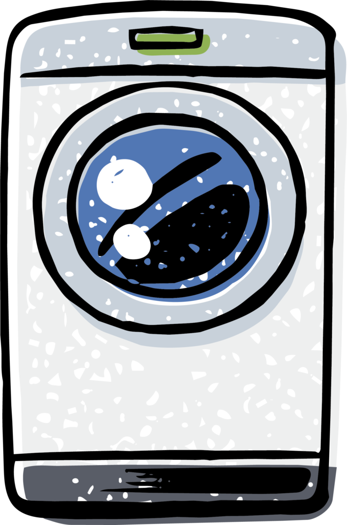 ドラム式洗濯機のイラストです。