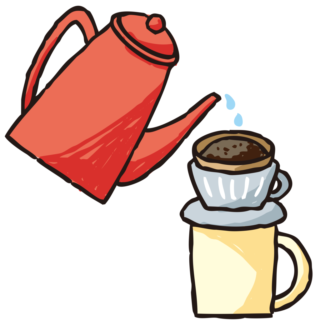 ハンドドリップでコーヒーを淹れ