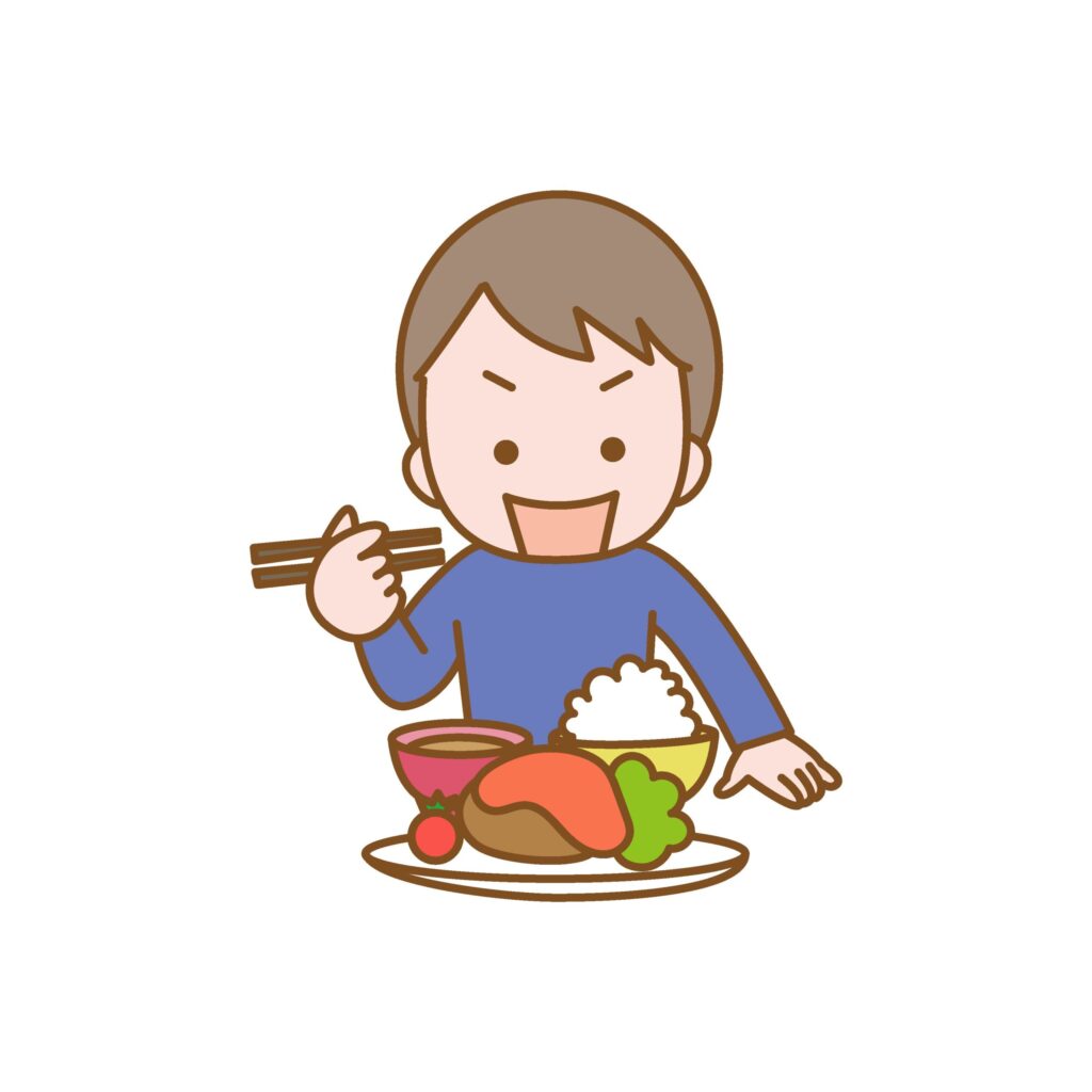 食事をする子どものイラストです