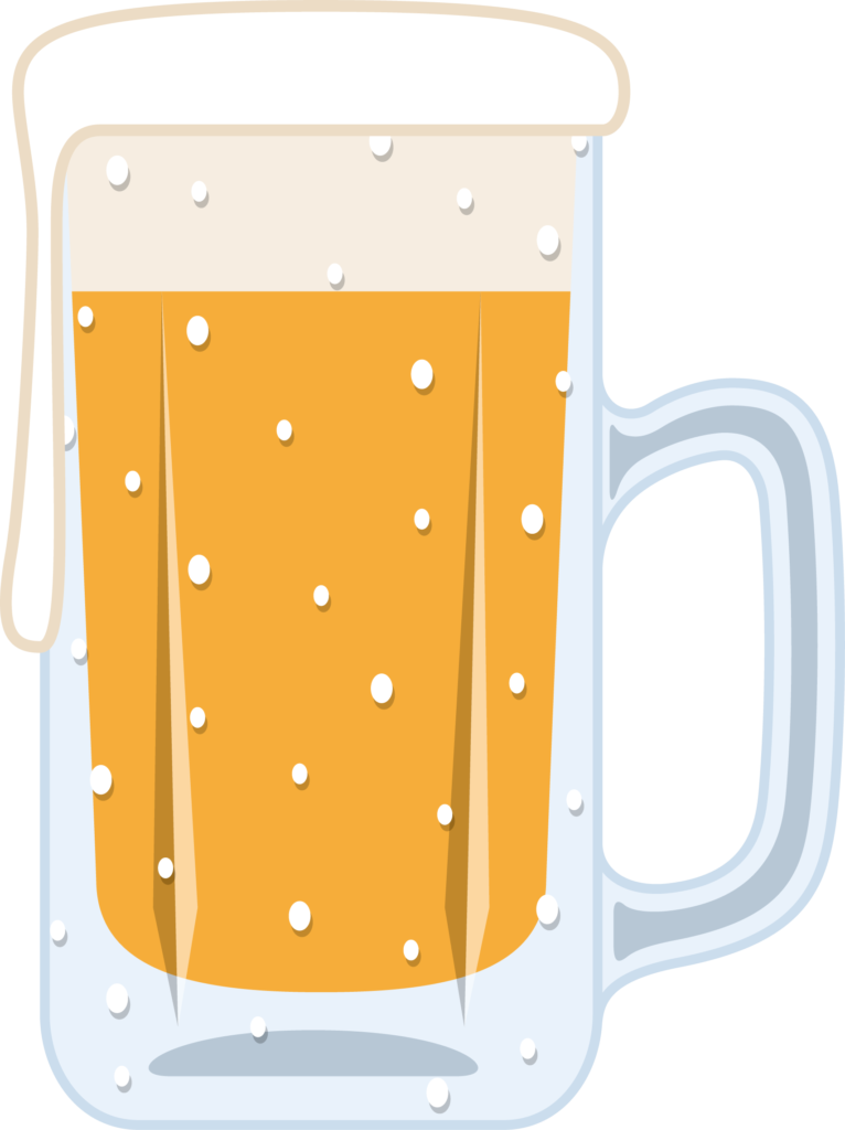 ジョッキに入った生ビールのイラ