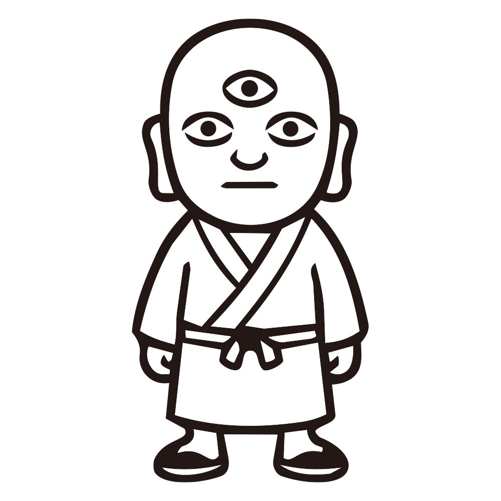 額に３つ目の眼を持つ着物姿の妖
