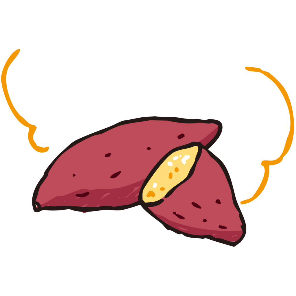 手書きの焼き芋のイラストです。
