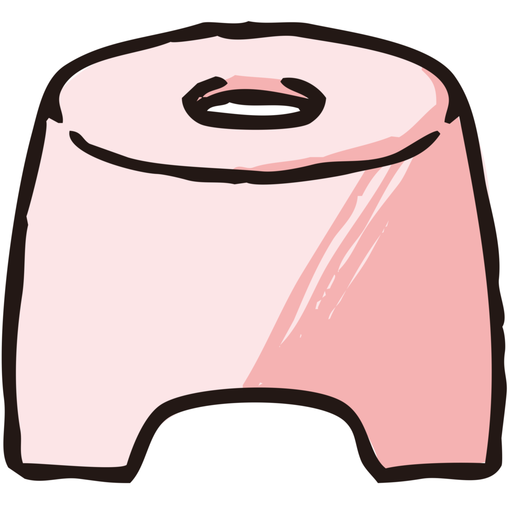 手書きのバスチェアのイラストで