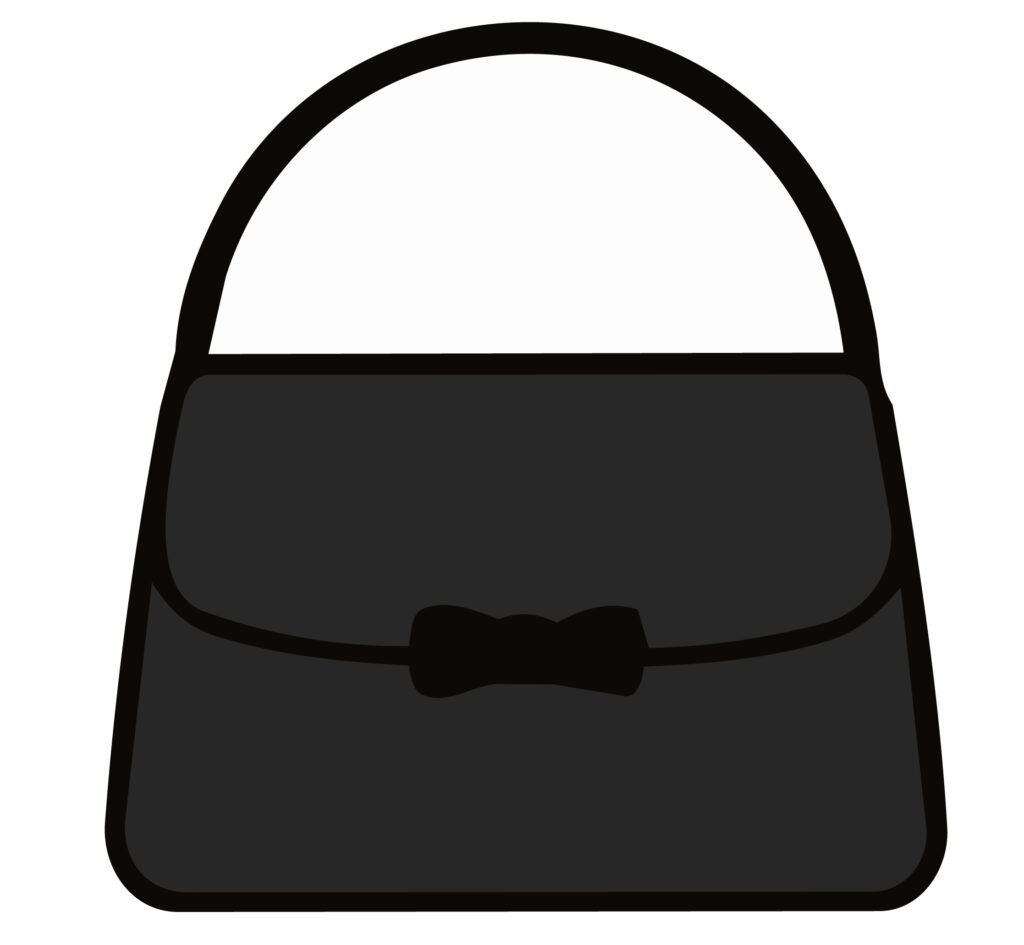 フォーマルな葬儀用バッグのイラ