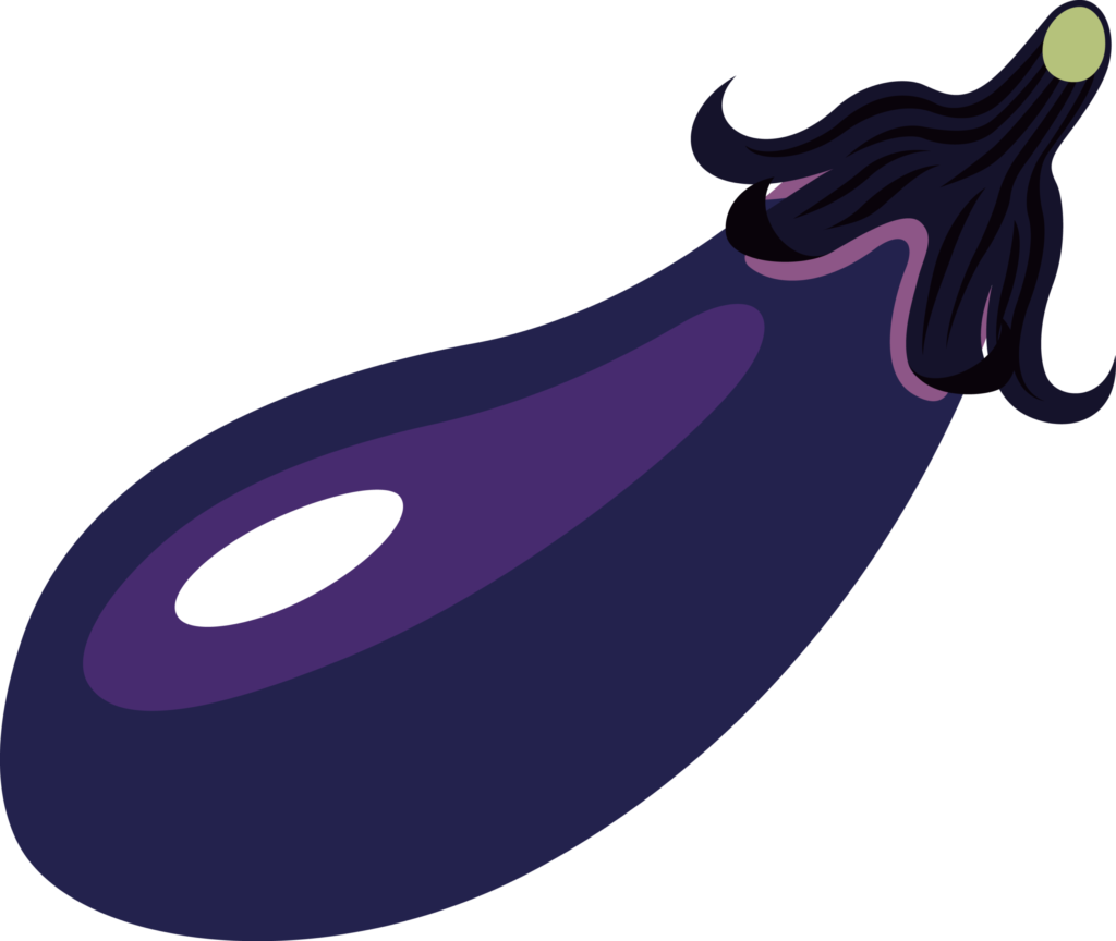 ナスのイラストです。 焼いて皮