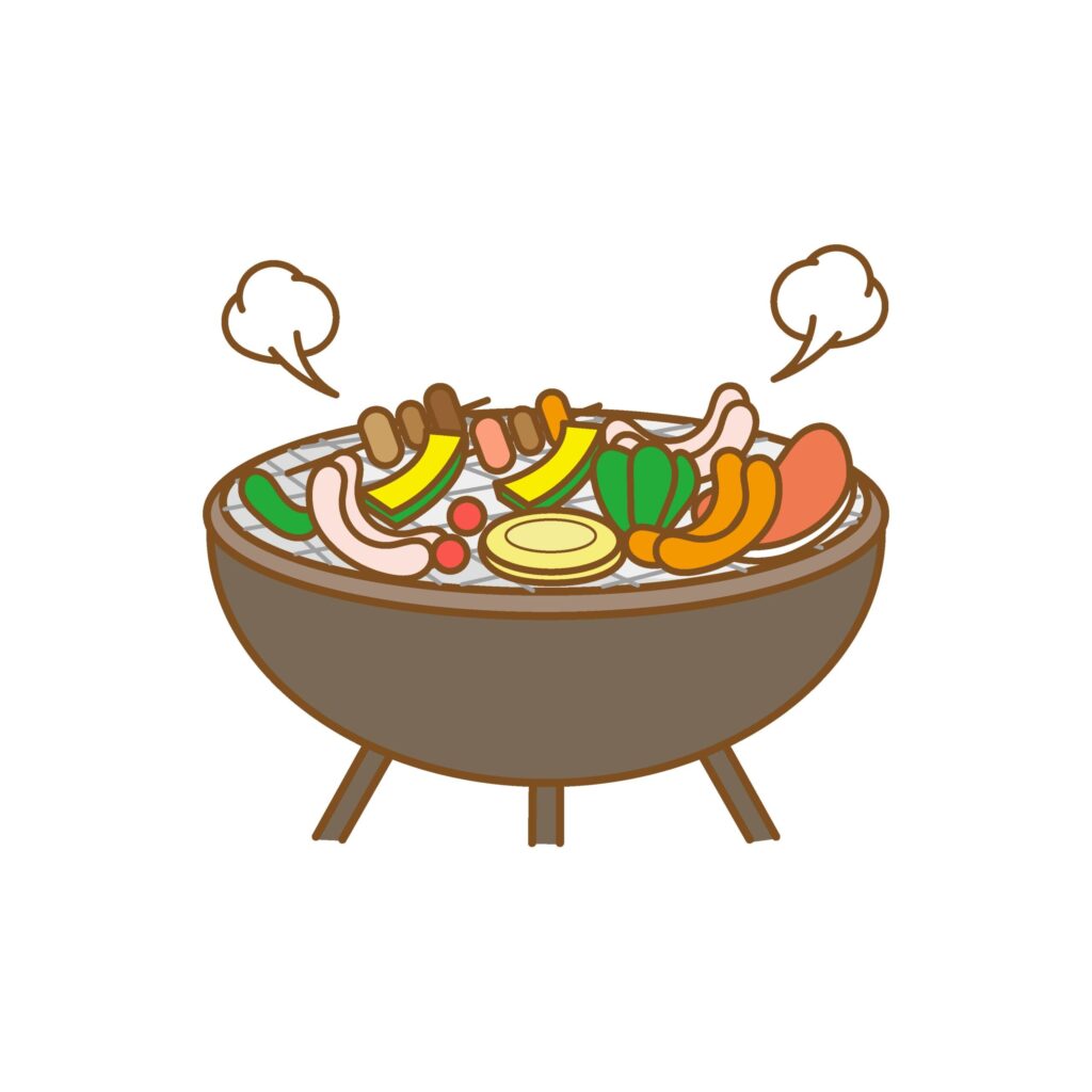 バーベキューのイラストです。 