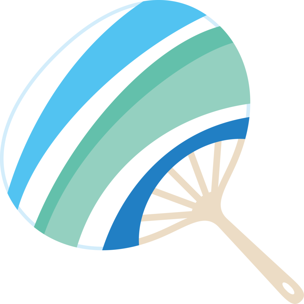 うちわのイラストです。 たった