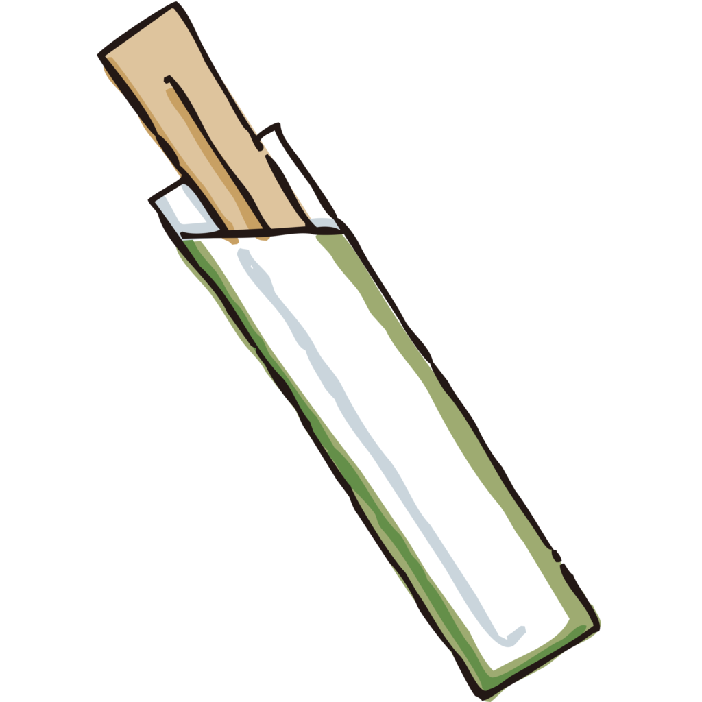 箸袋に入った割りばしのイラスト