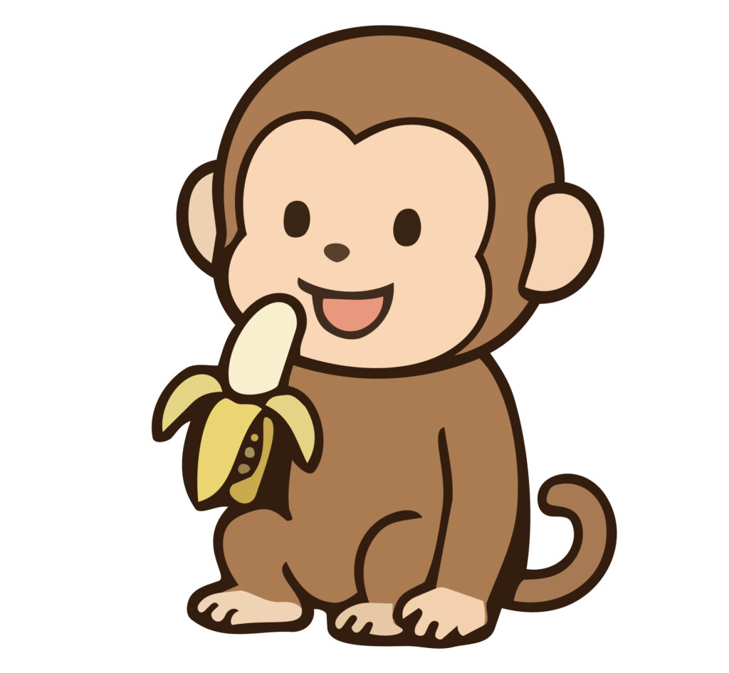 とってもキュートな猿のイラスト