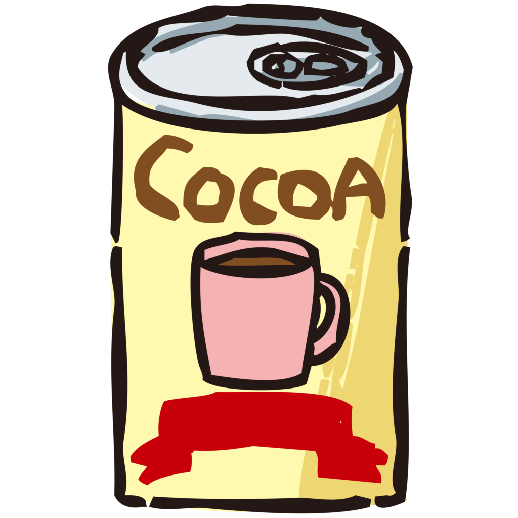 缶のココアの手書きのイラストで