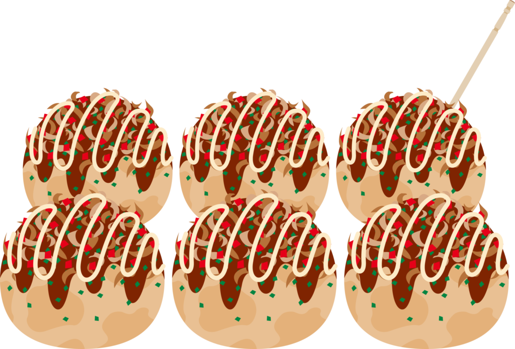 たこ焼きのイラストです。 誰が