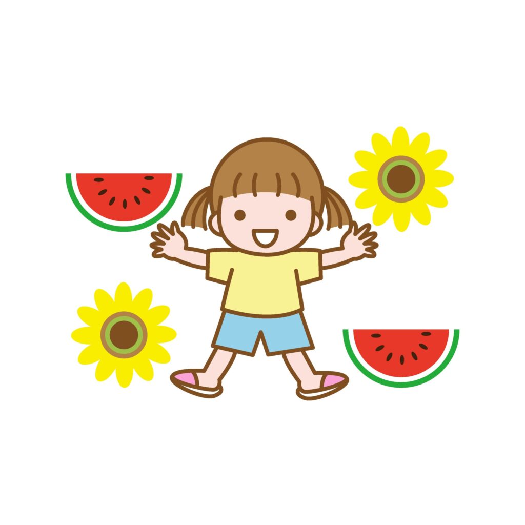 夏休みの子どものイラストです。