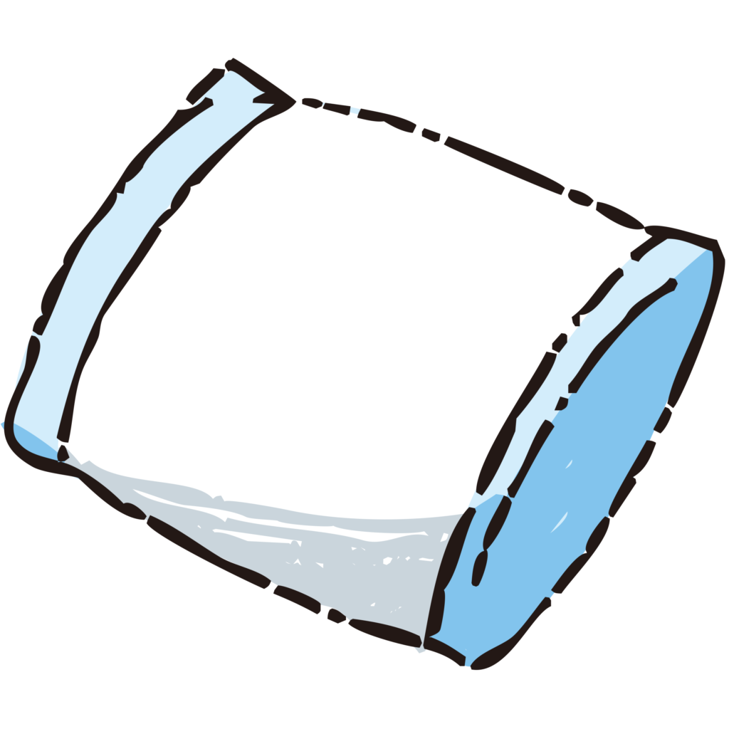 手書きの枕のイラストです。 固