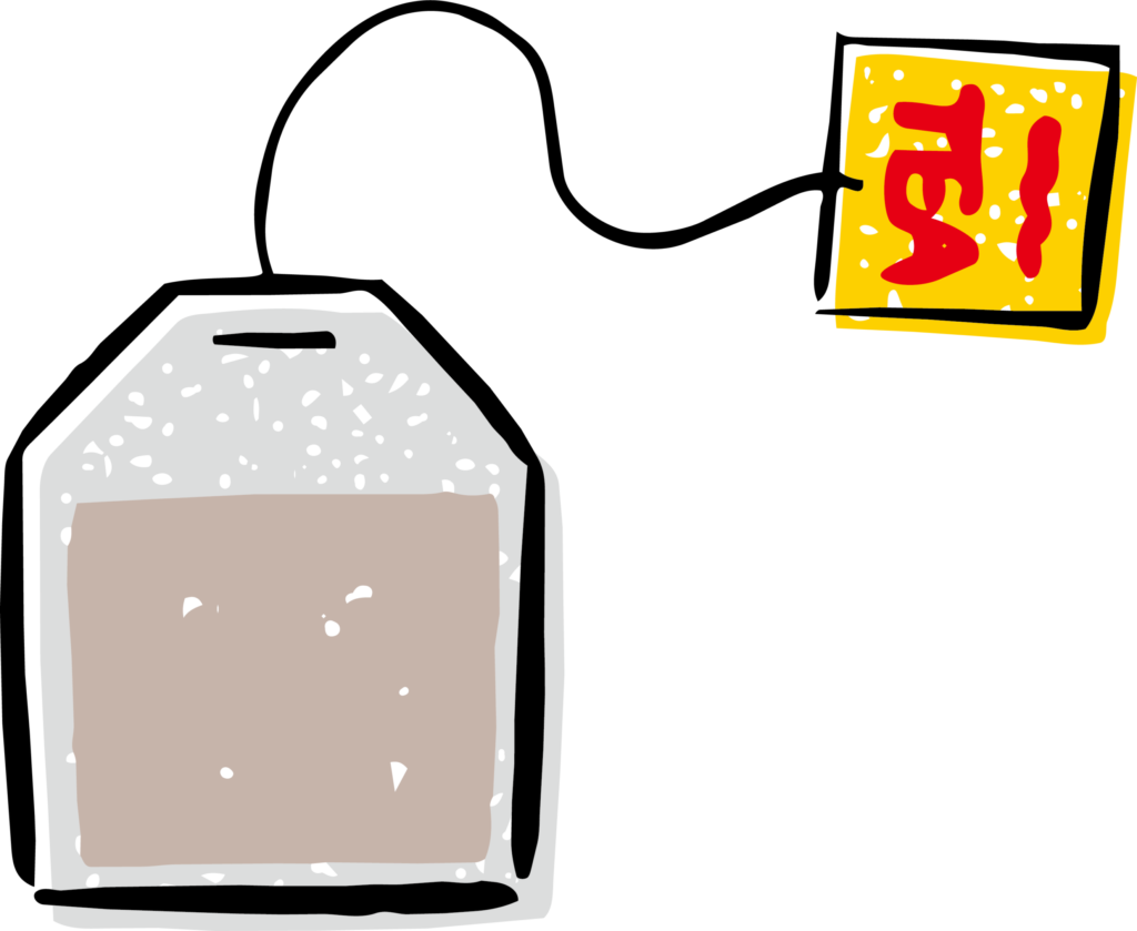 紅茶のティーバックのイラストで