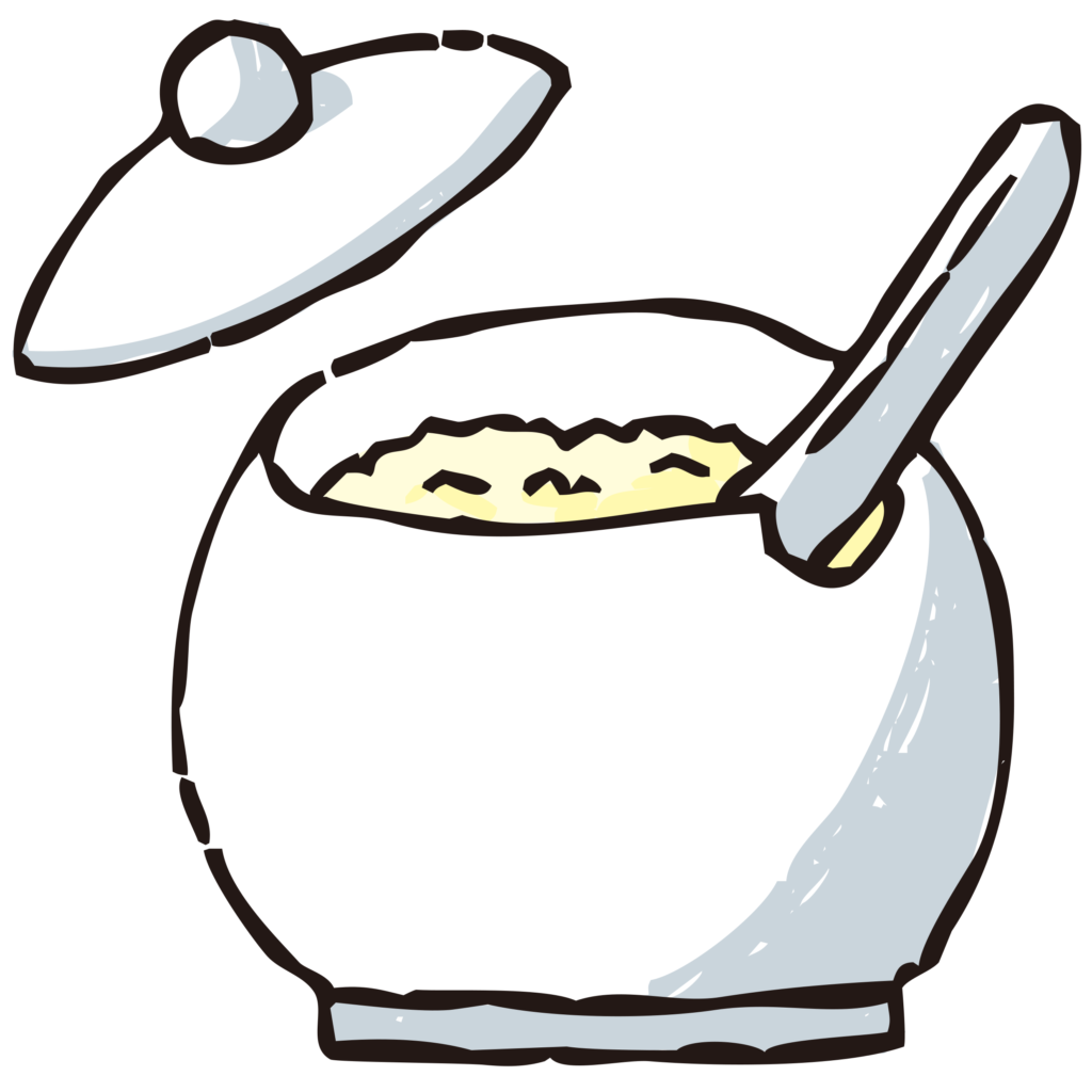 手書きのシュガーポットのイラス