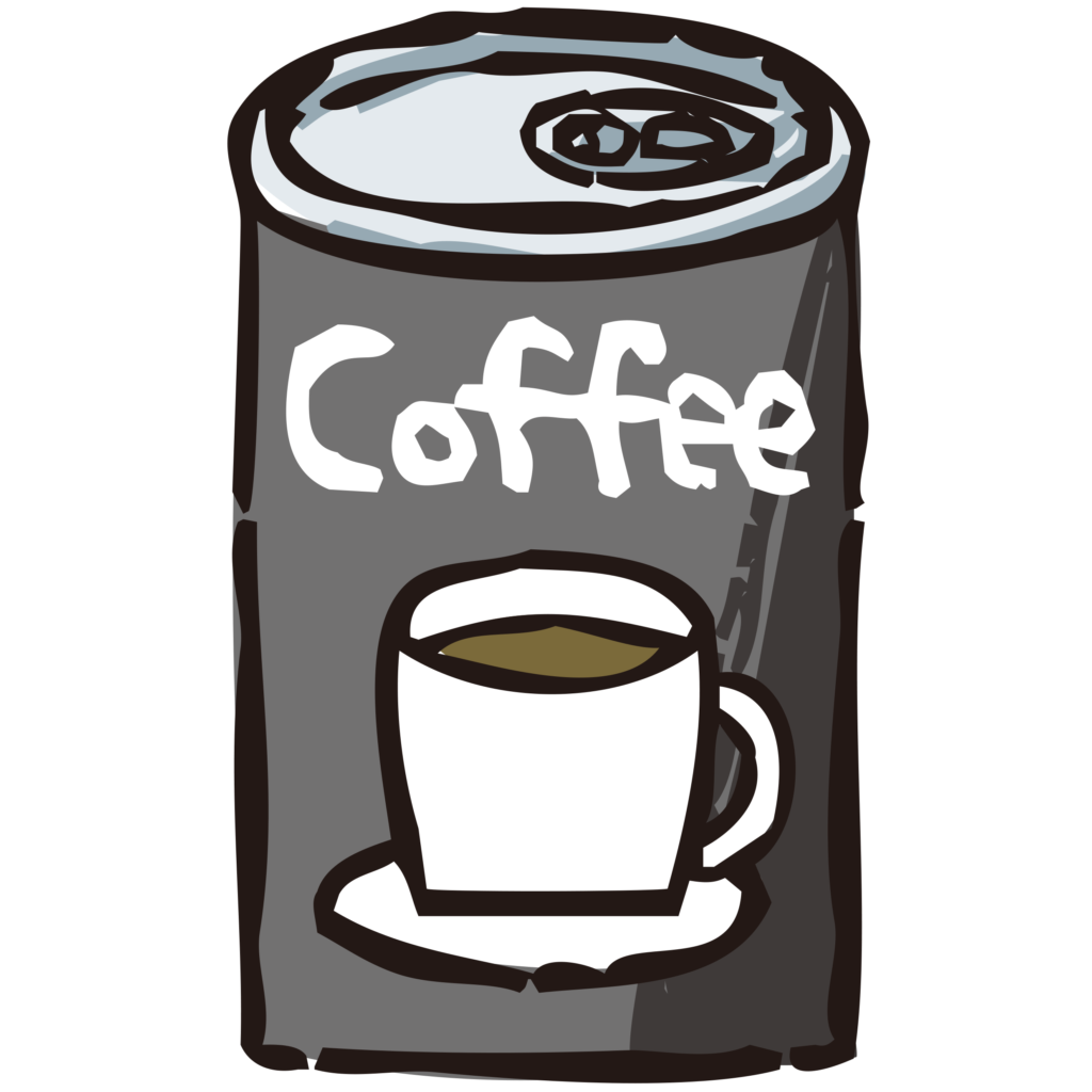 手書きの缶コーヒーのイラストで