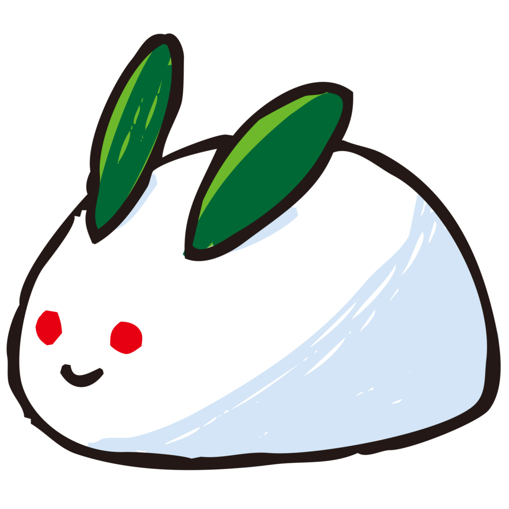 手書きの雪ウサギのイラストです