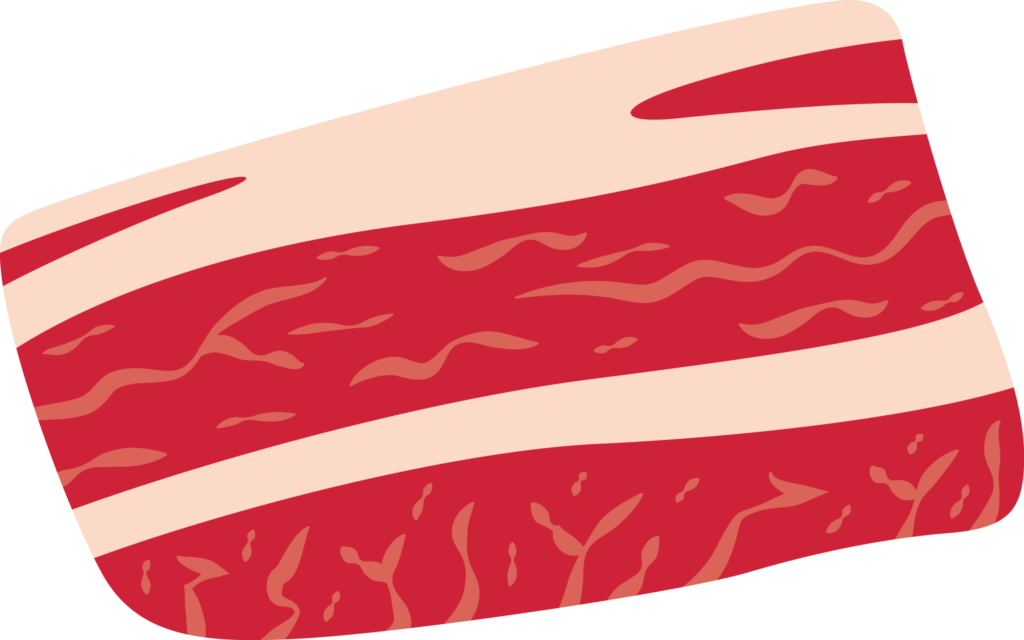 肉のイラスト、カルビです。 焼