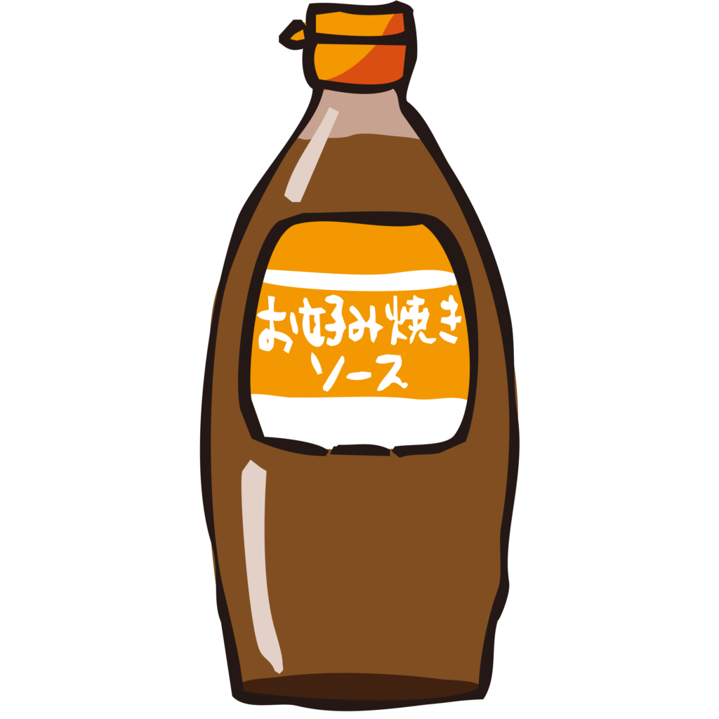 手書きのお好み焼き用ソースのイ