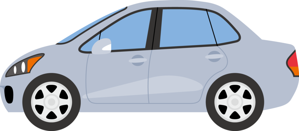 自動車、セダンのイラストです。