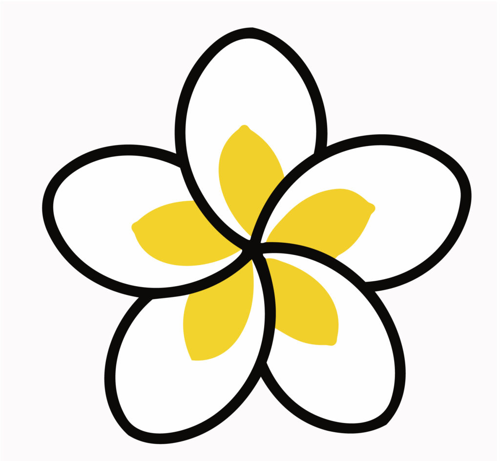 可憐な白い花びらと鮮やかなイエ