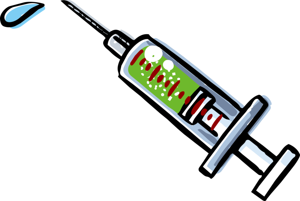 注射のイラストです。 いい大人