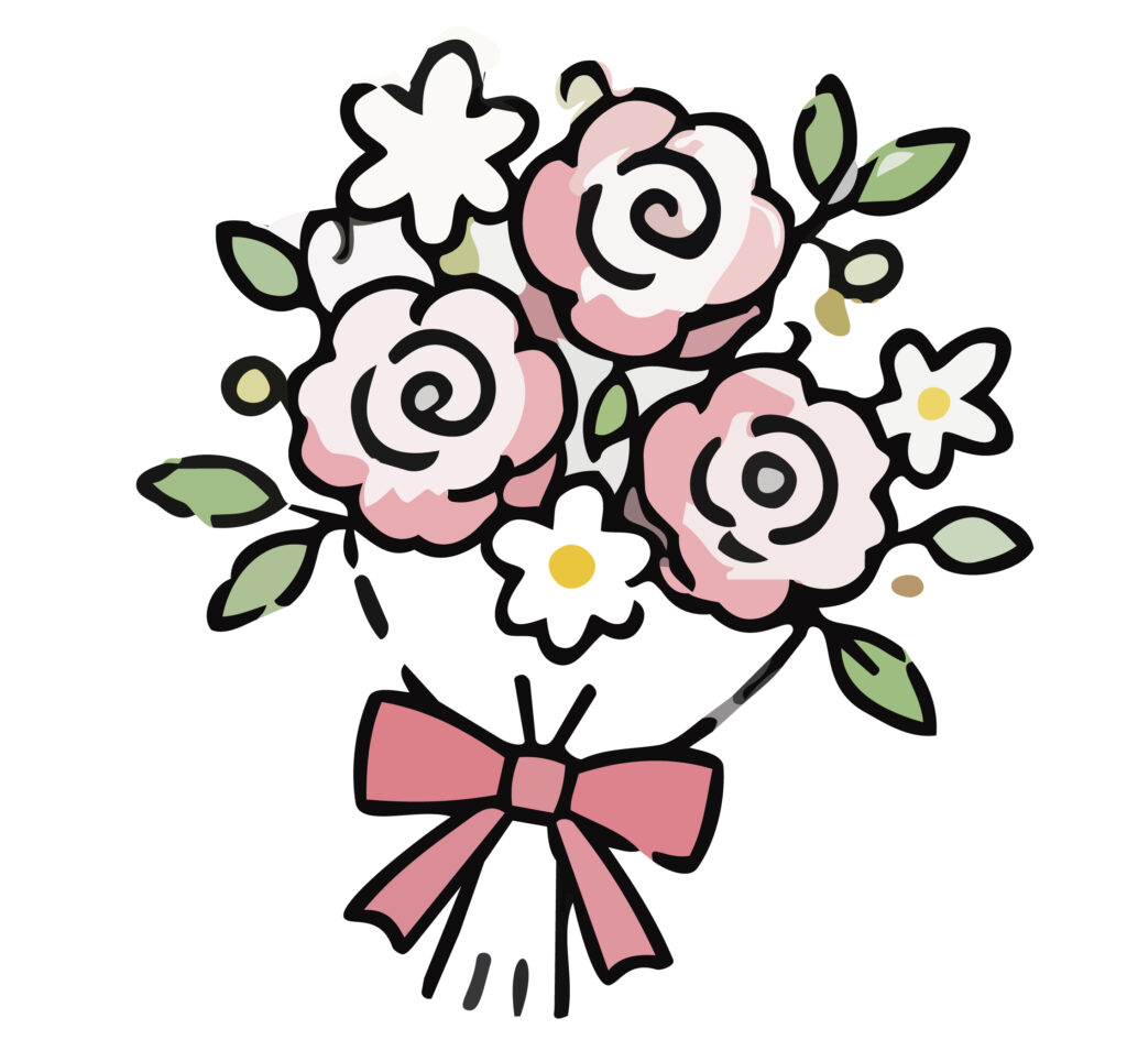 色鮮やかで美しいお花を美しく束