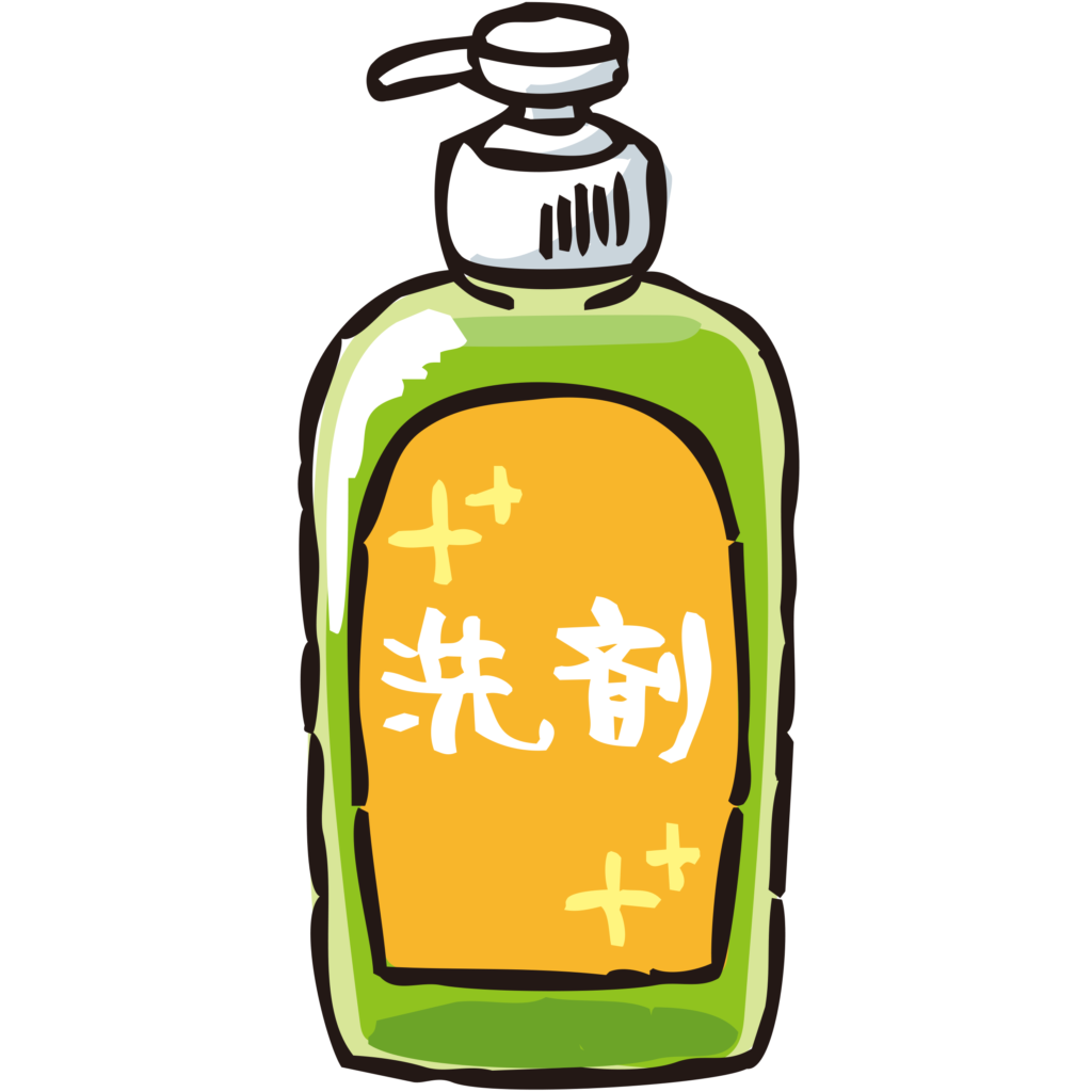 手書きの食器用洗剤のイラストで