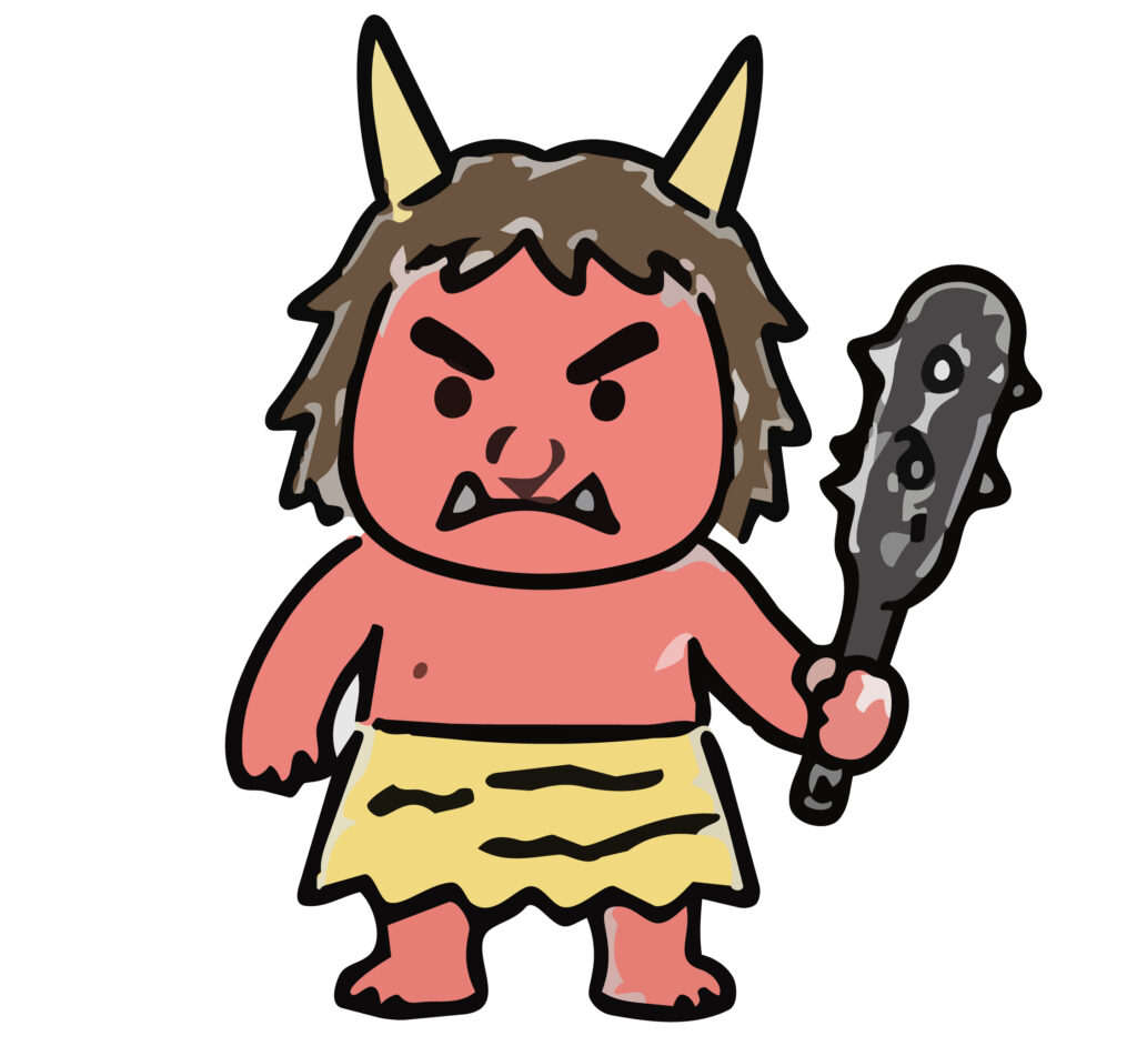 親しみやすい鬼のイラストです。