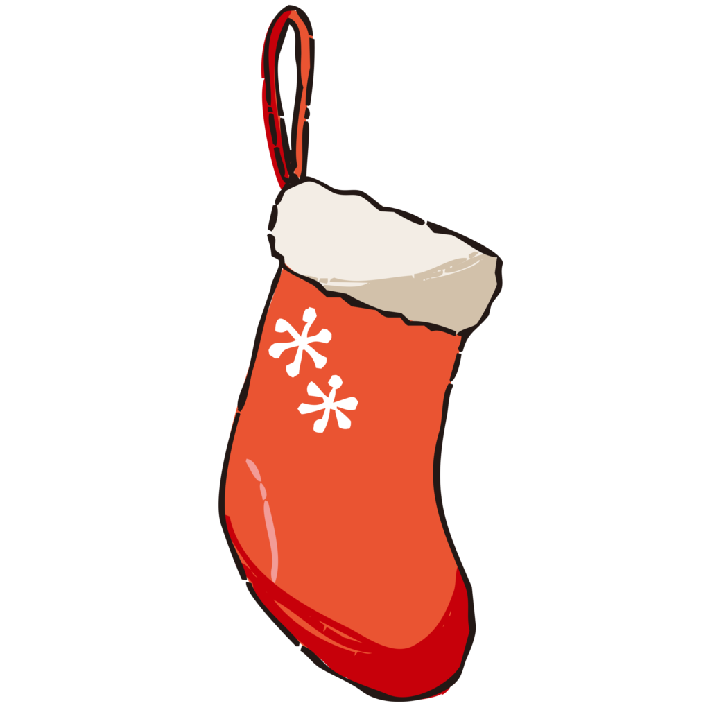 クリスマスのソックスの手書きイ