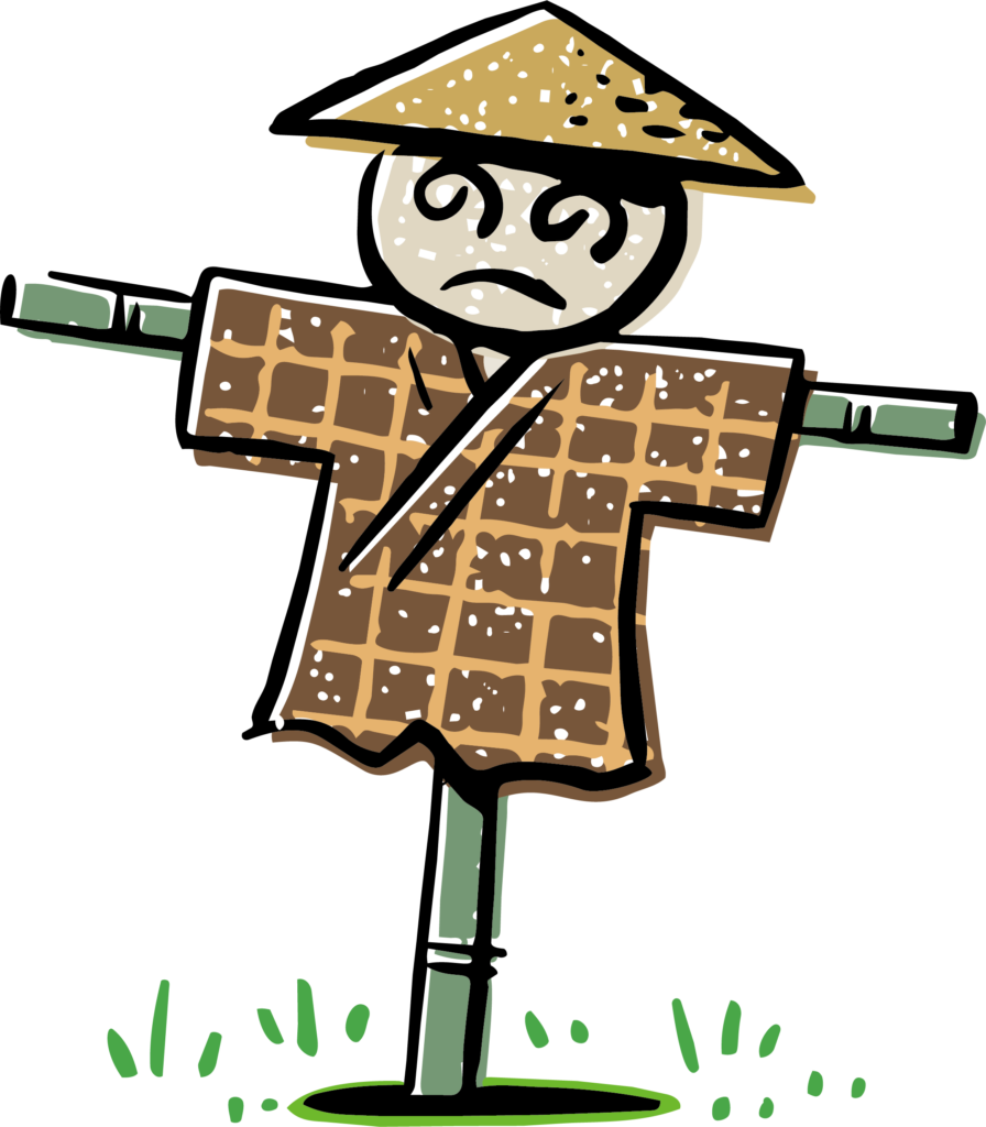 カカシのイラストです。 田畑の