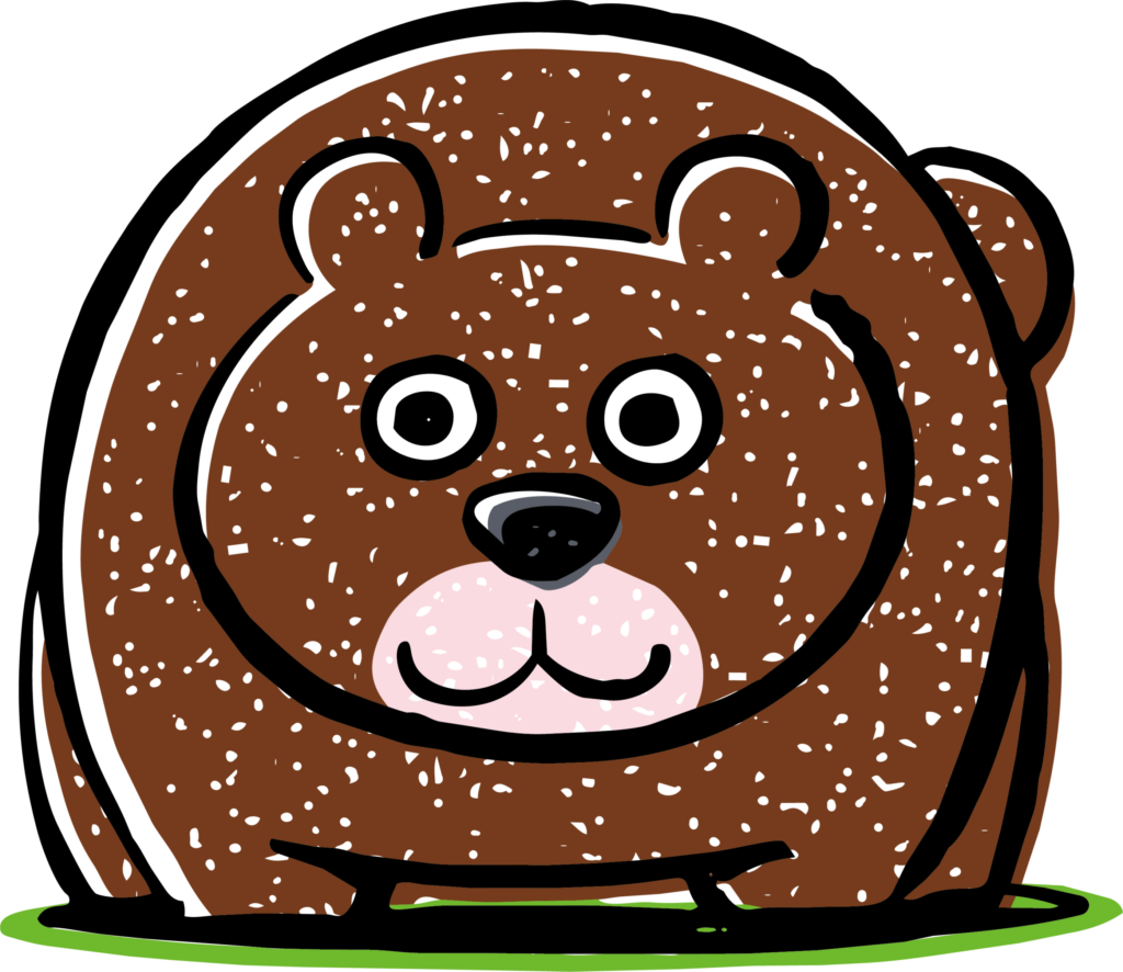 かわいいクマのイラストです。 