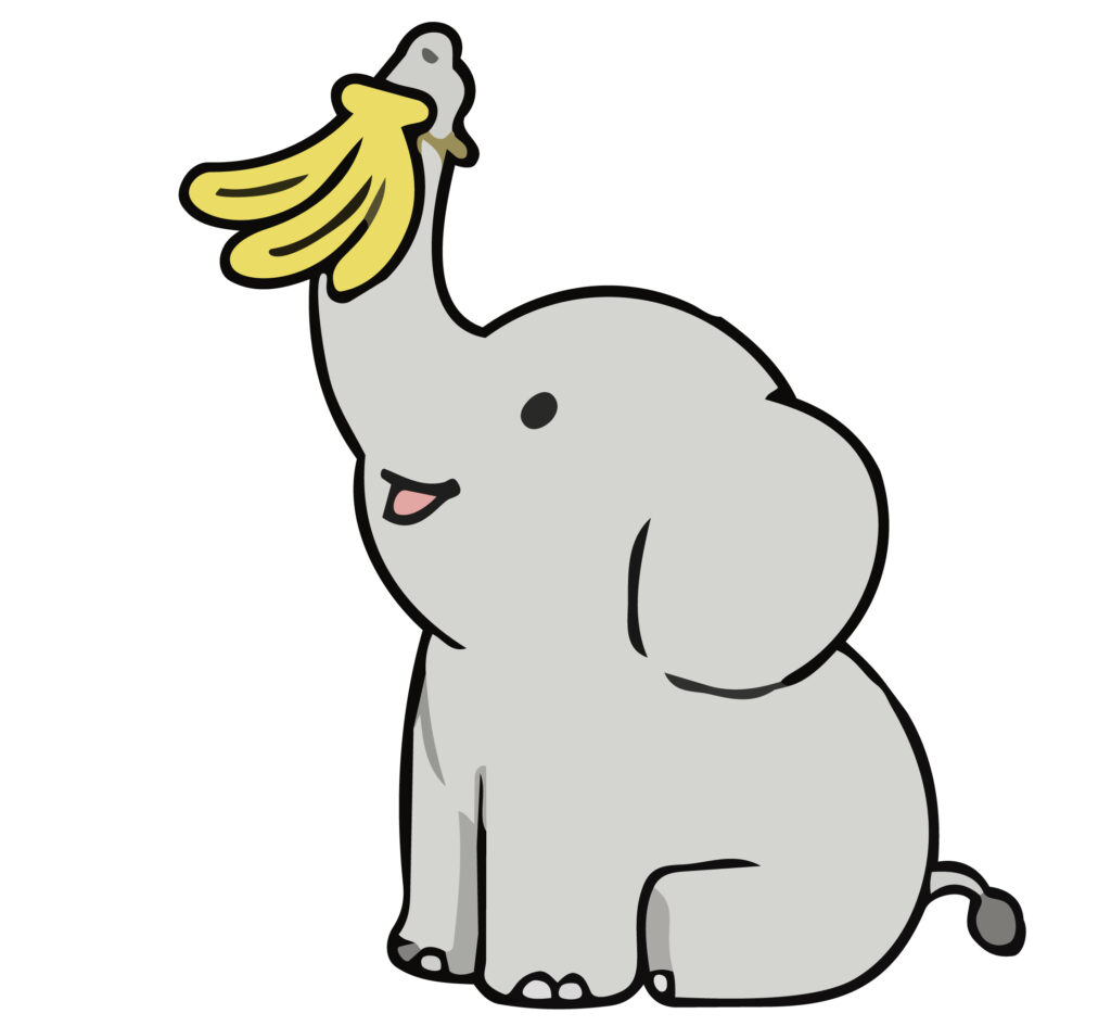 バナナを大事そうに持つ、とって