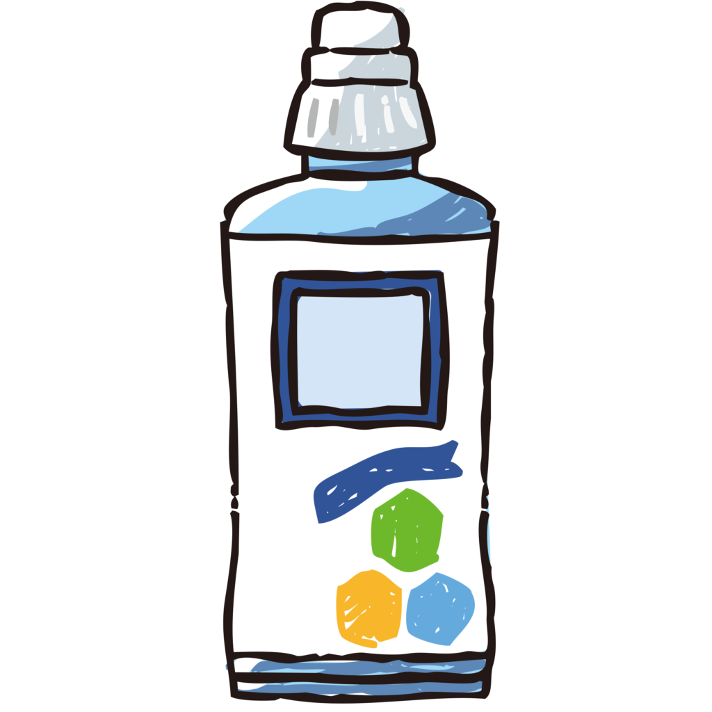 手書きの洗濯用洗剤のイラストで