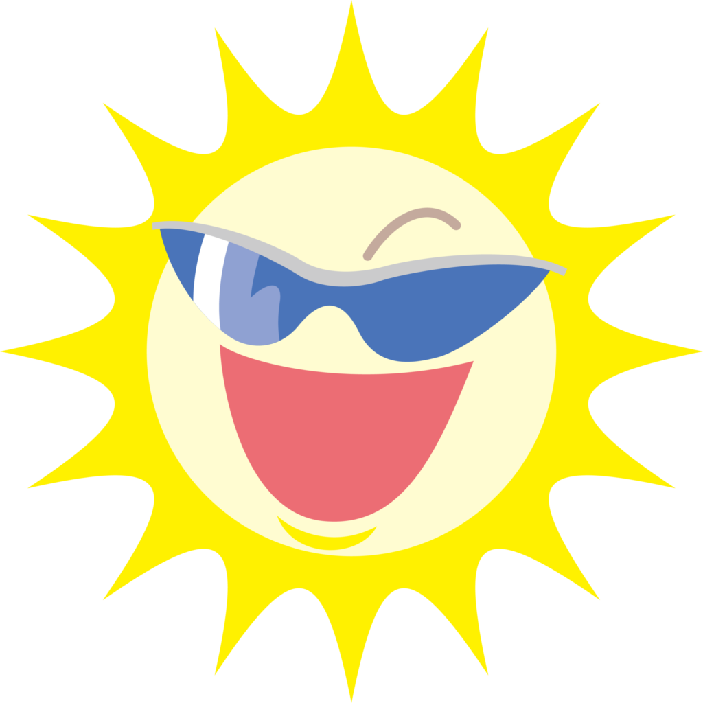 天気のアイコン、太陽のイラスト