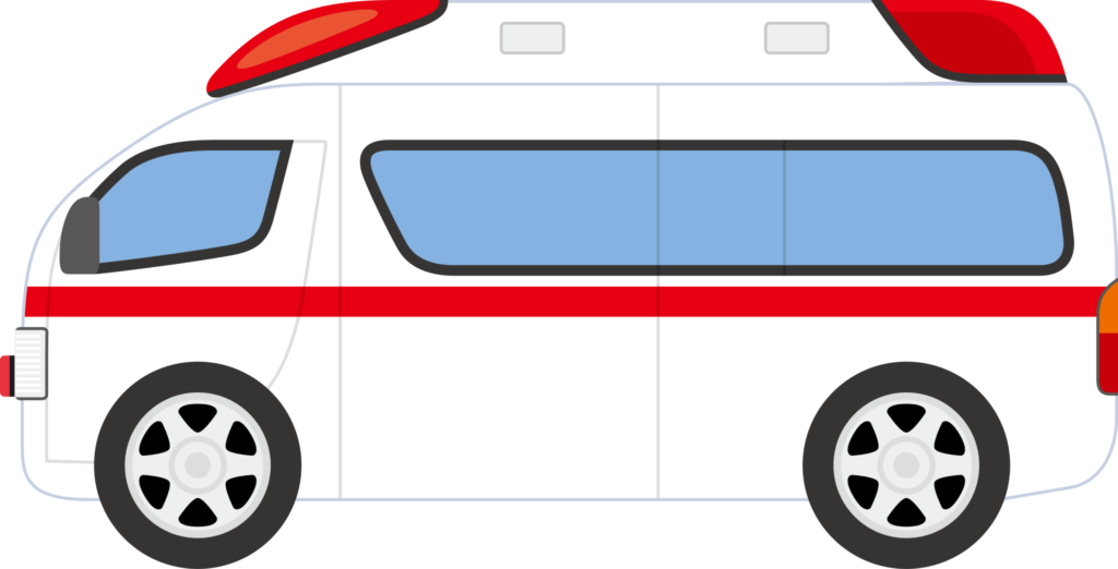 救急車のイラストです。 出来る