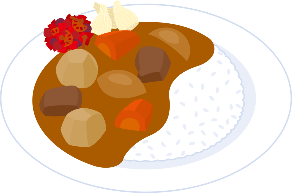 カレーライスのイラストです。 