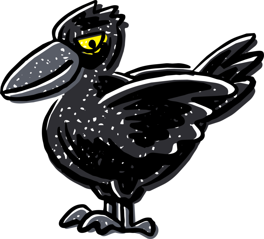 真っ黒なカラスのイラストです。