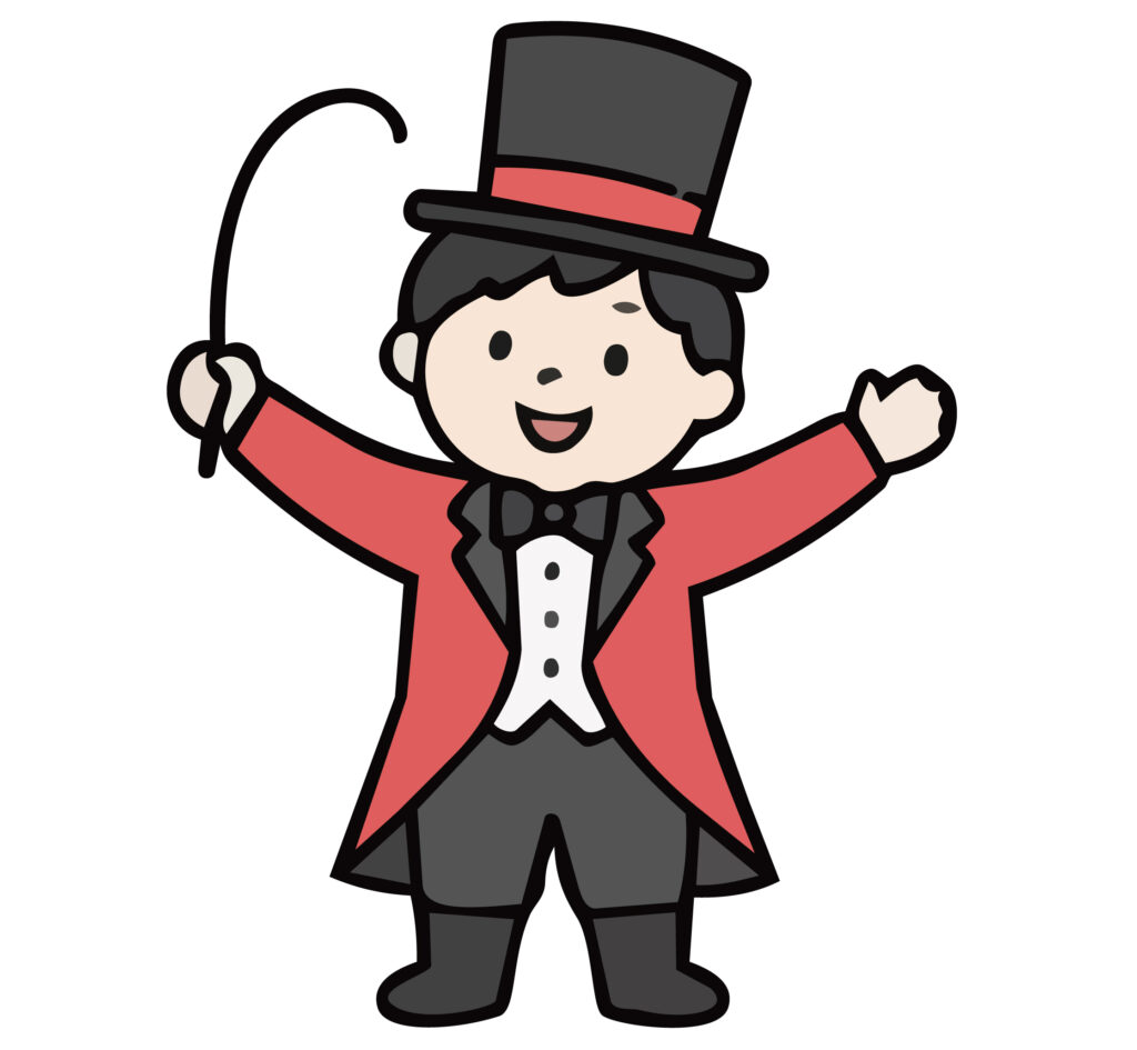 堂々としたサーカスの団長を描い