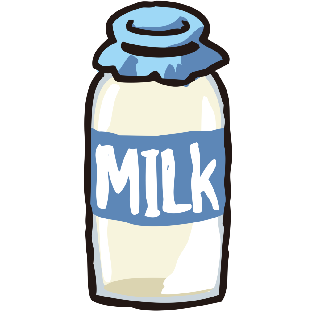 手書きの牛乳瓶のイラストです。
