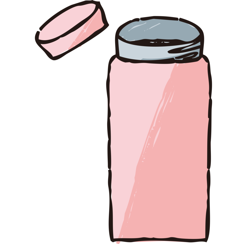手書きのステンレスボトルのイラ