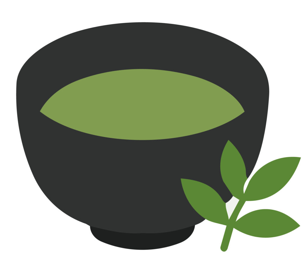 上品に表現した抹茶のイラストで