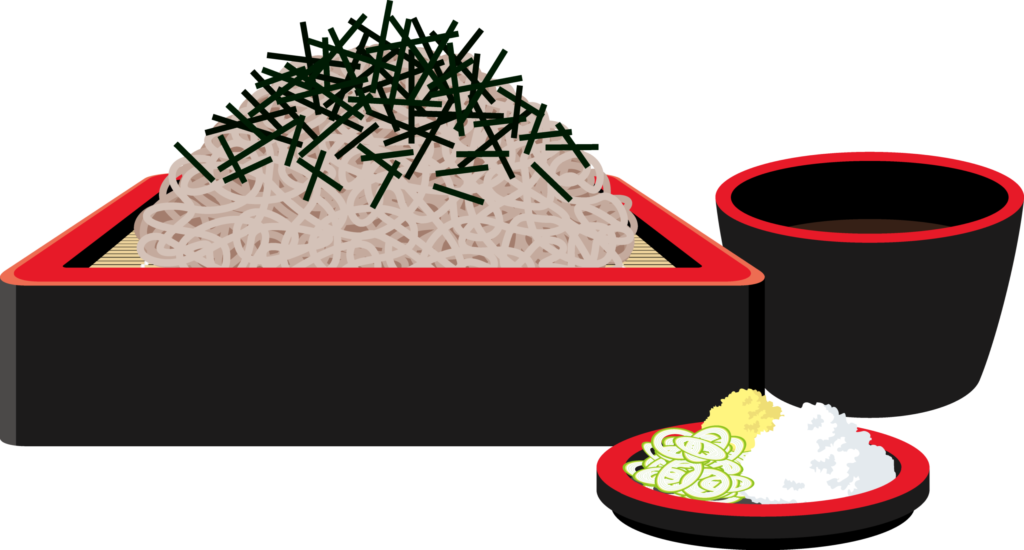 ざる蕎麦のイラストです。 いや