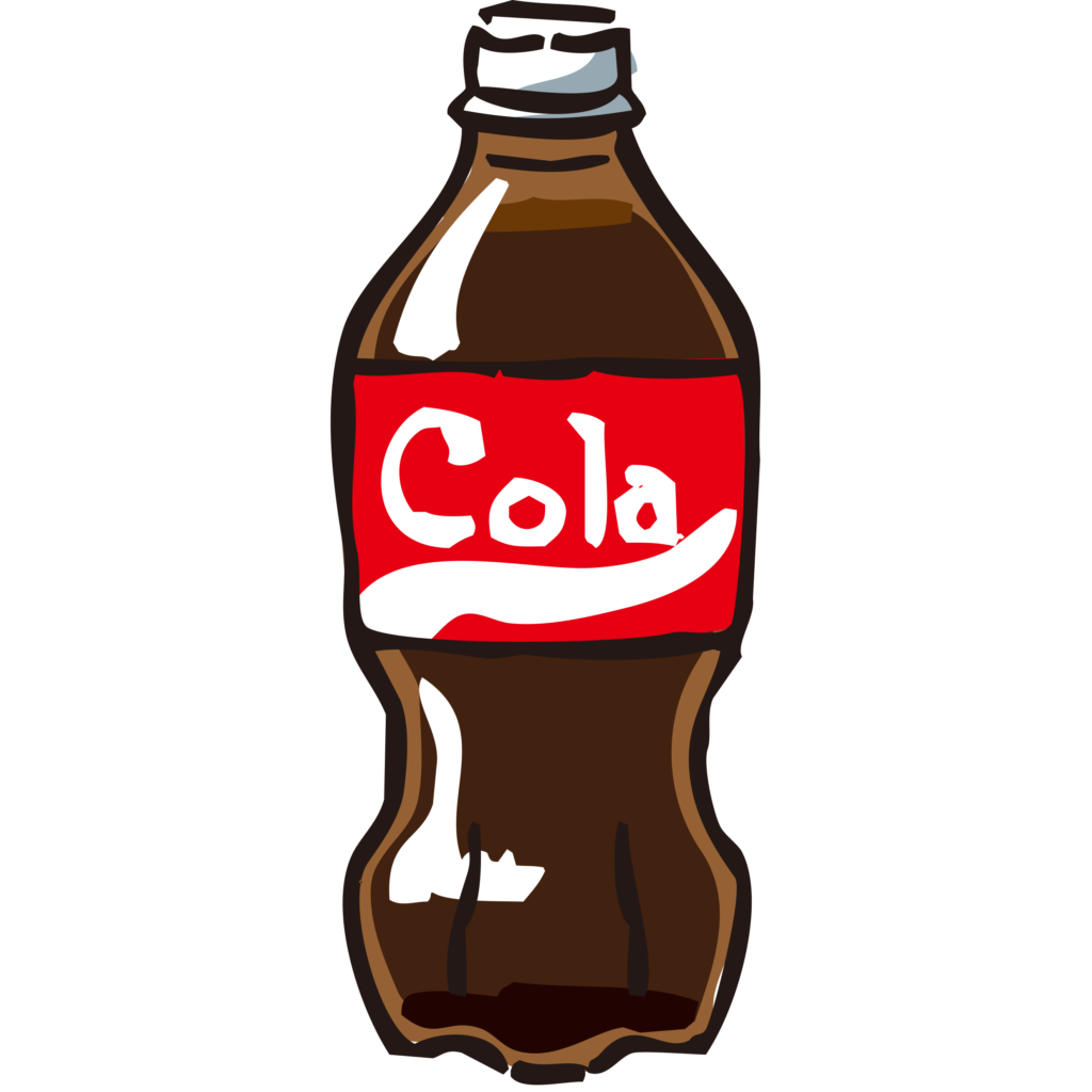 手書きのペットボトルのコーラの