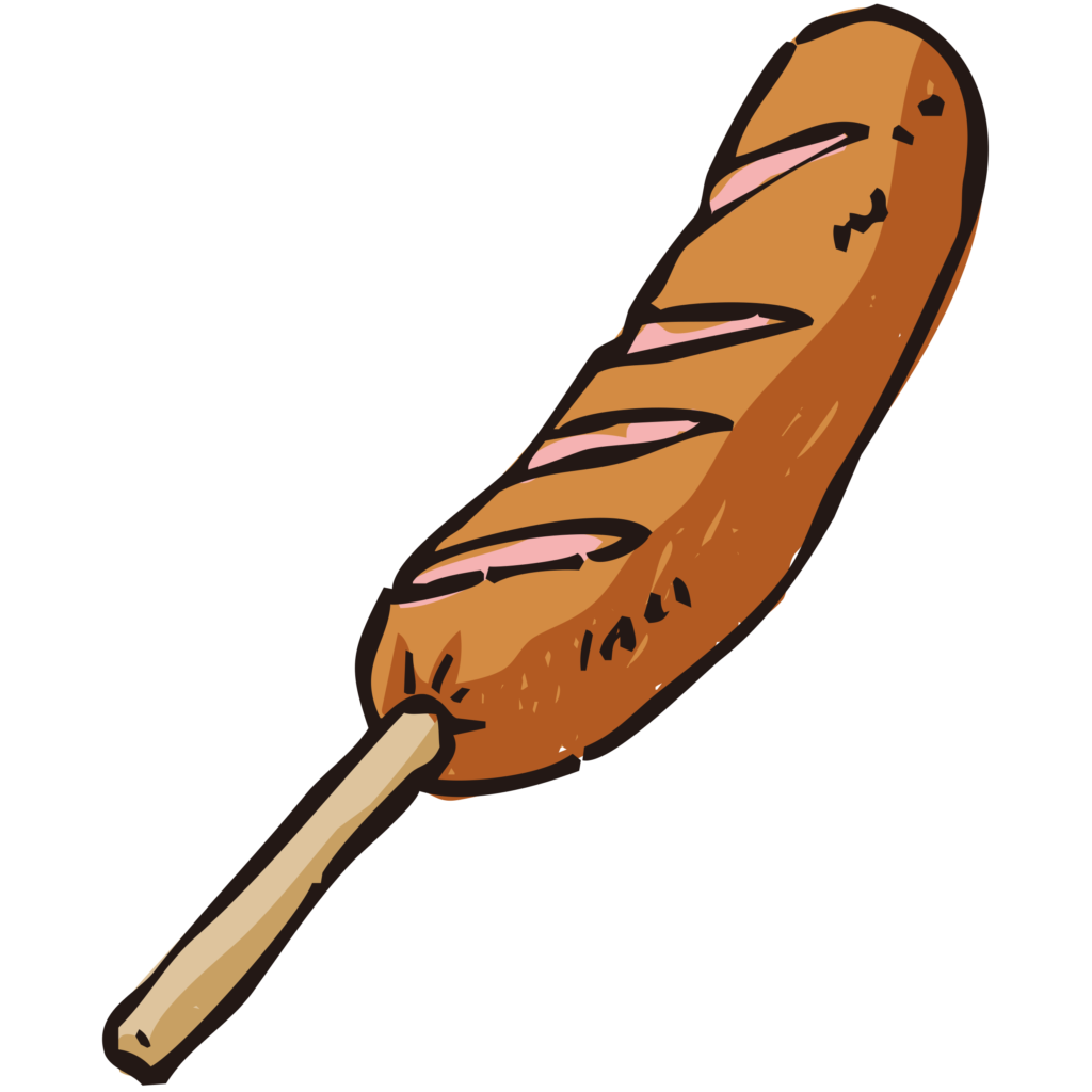 串にささったフランクフルトの手