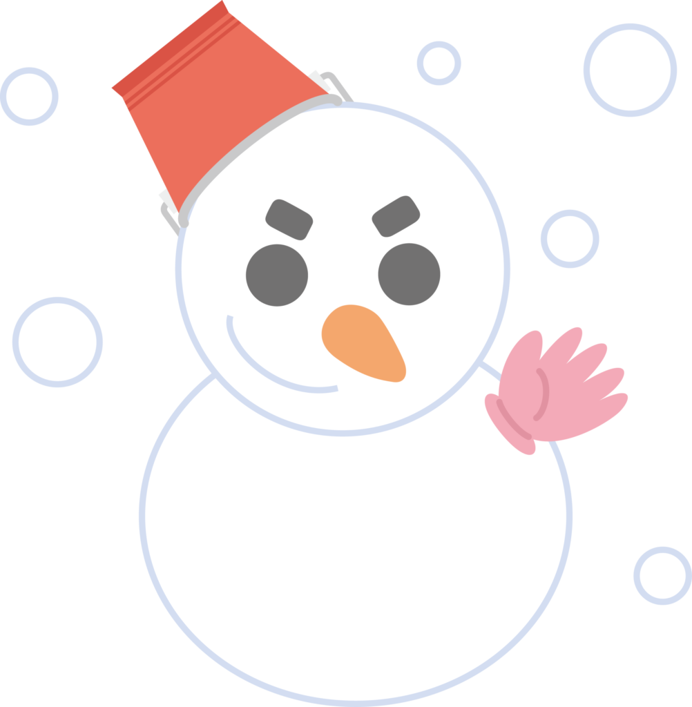 天気のアイコン、雪だるまのイラ
